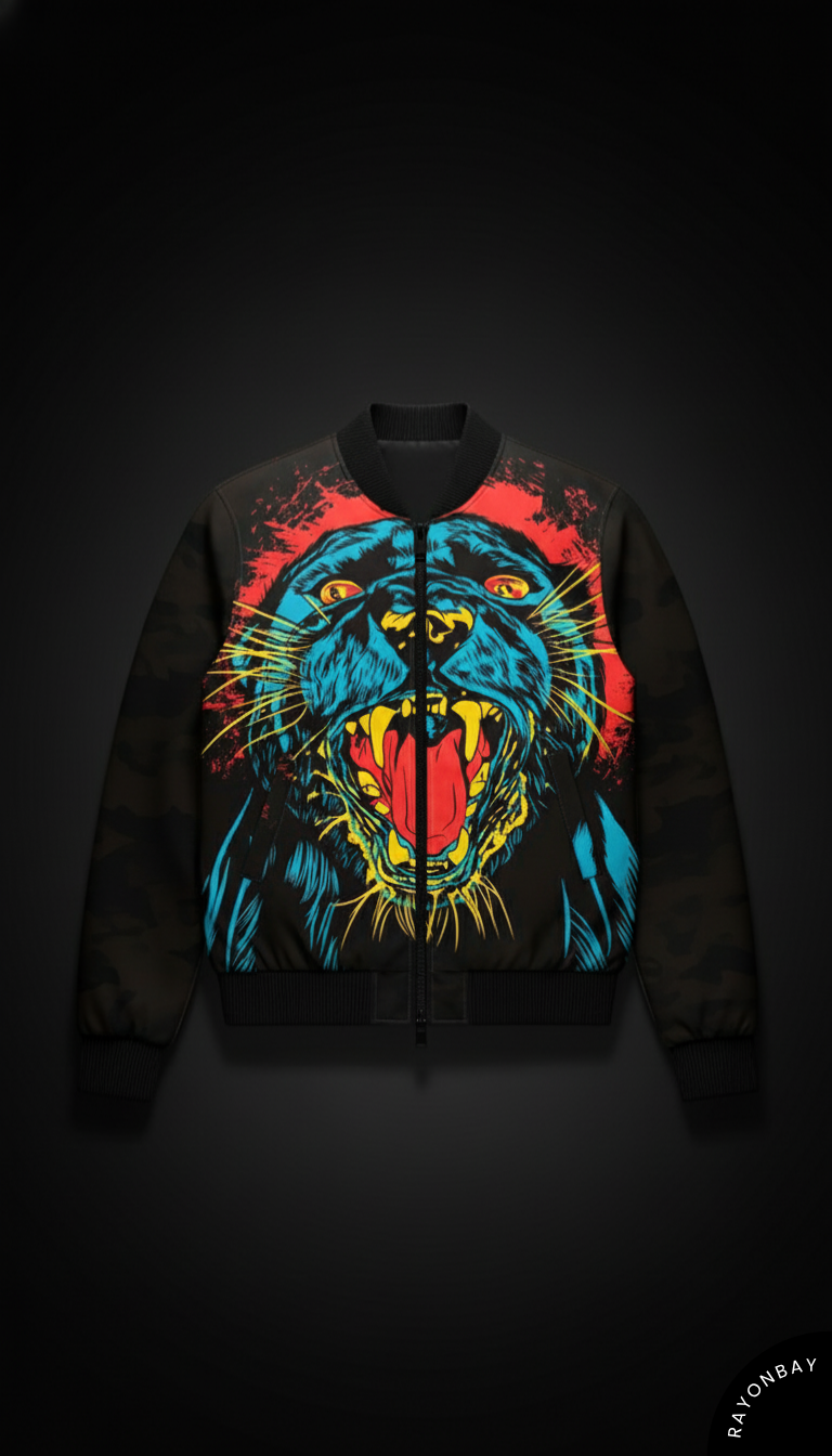 Neon Panther Unisex Bomber Jacket
