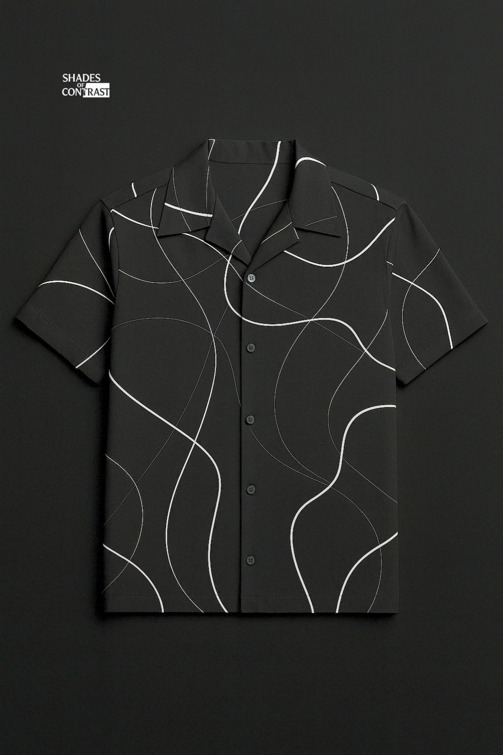 Abstract Black Aloha Shirt