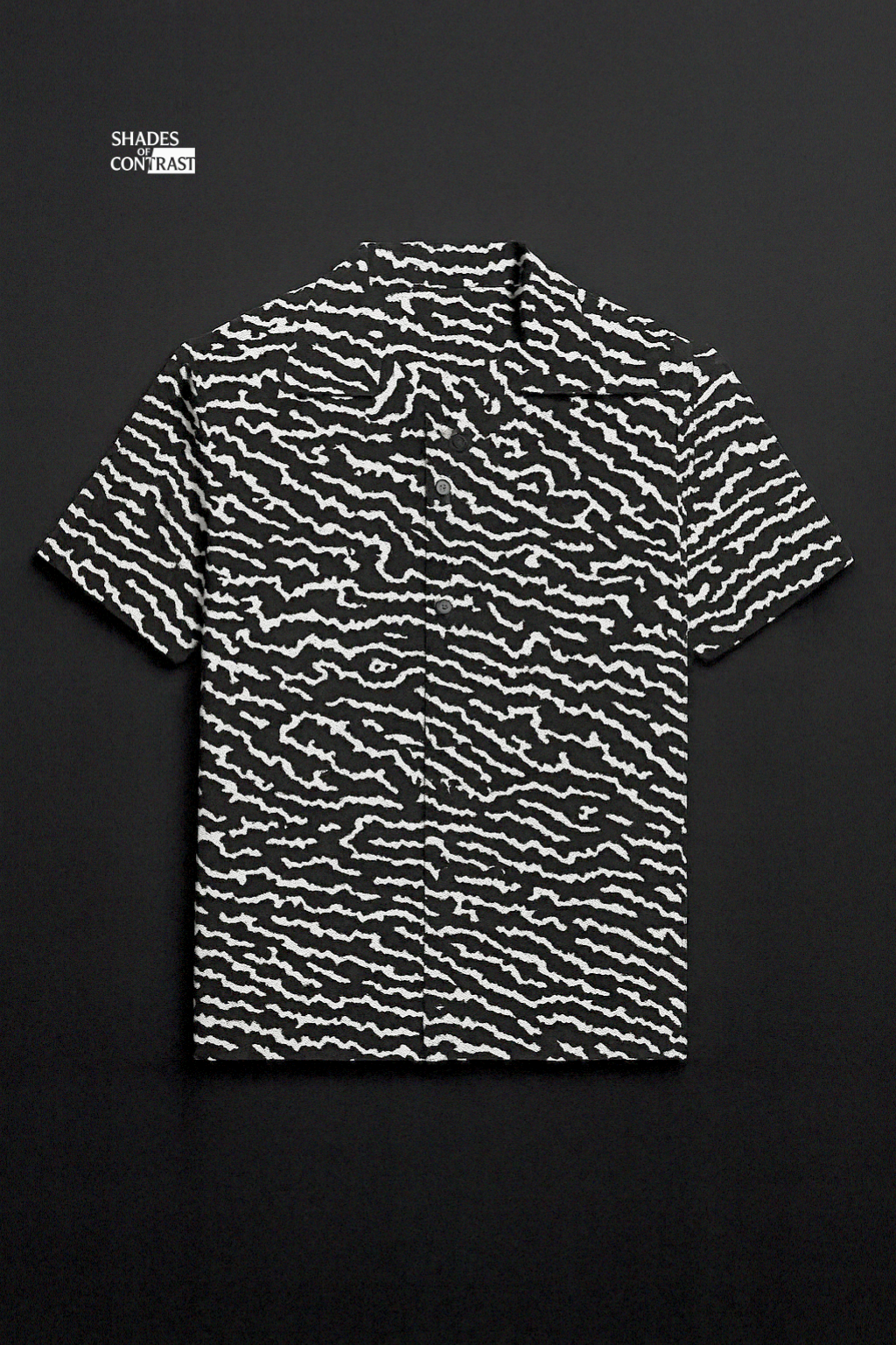 Intricate Black and White Aloha Shirt