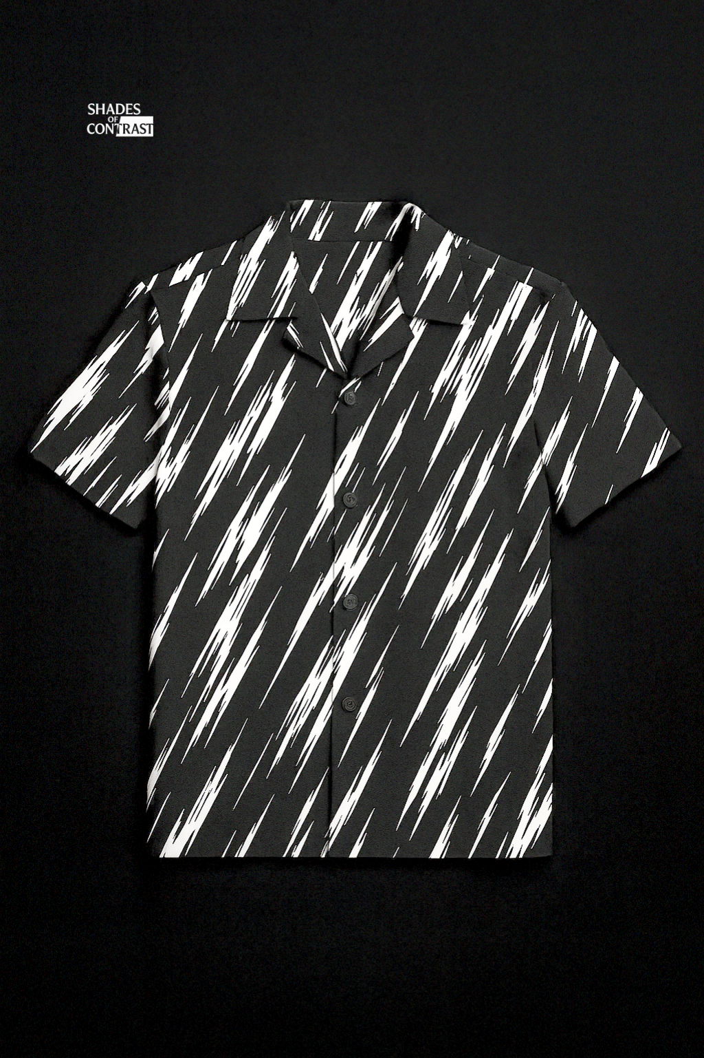 Monochrome Lightning Style Aloha Shirt