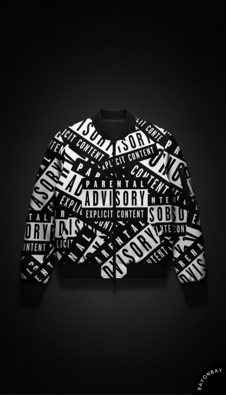 Explicit Warning Bomber Jacket