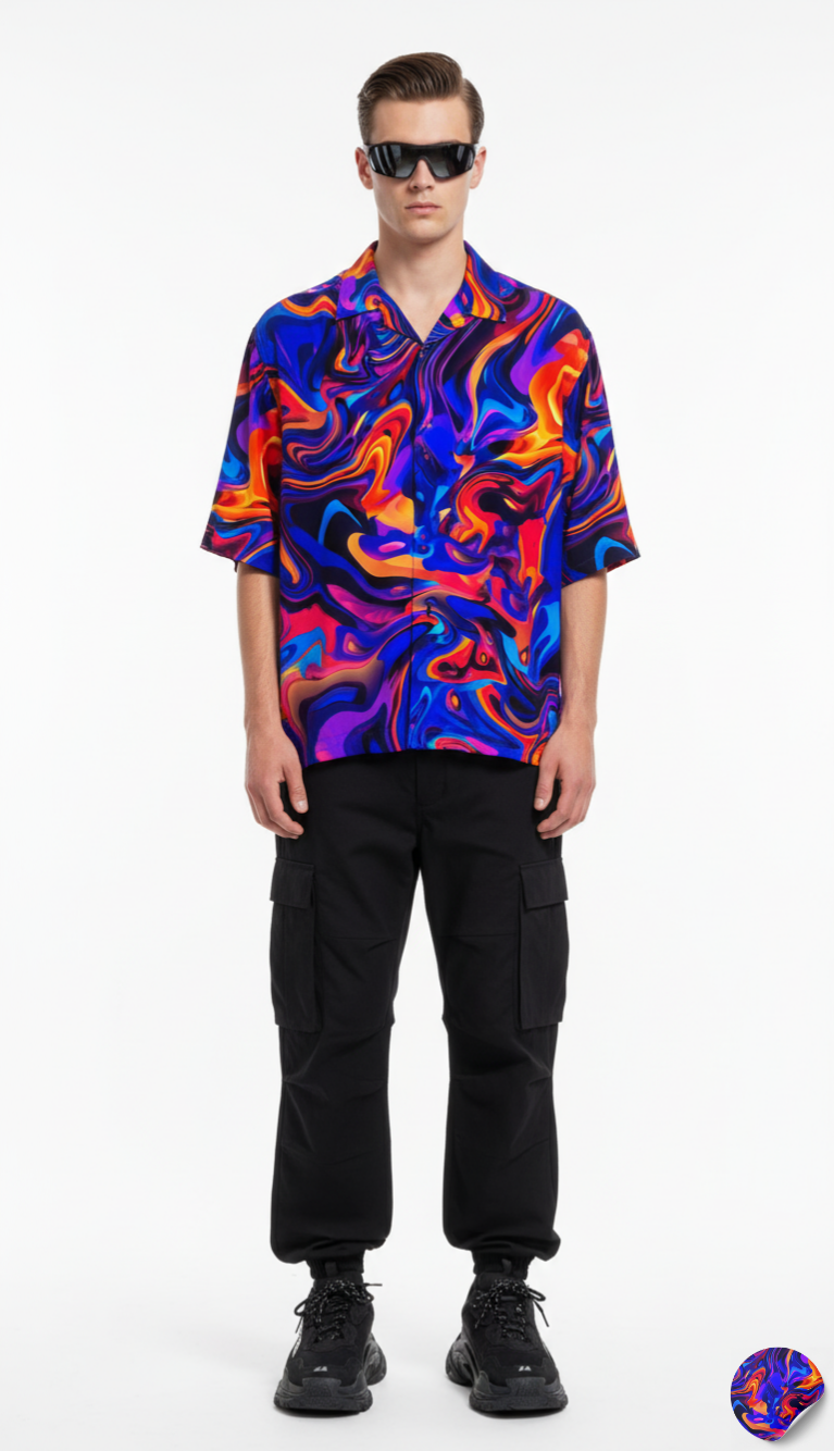 Multicoloured Liquid Art Shirt