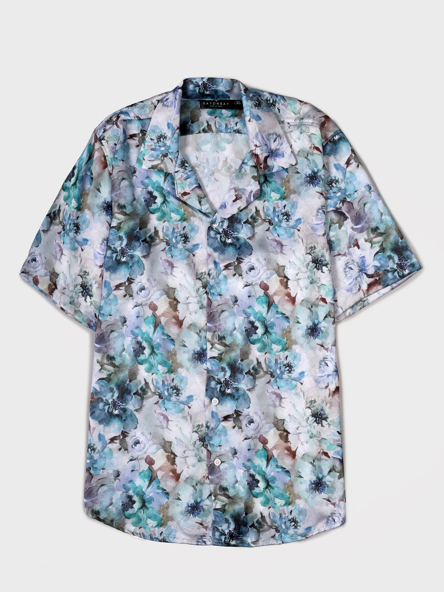 Blue Satin Abstract Aloha Shirt ( limited edition )