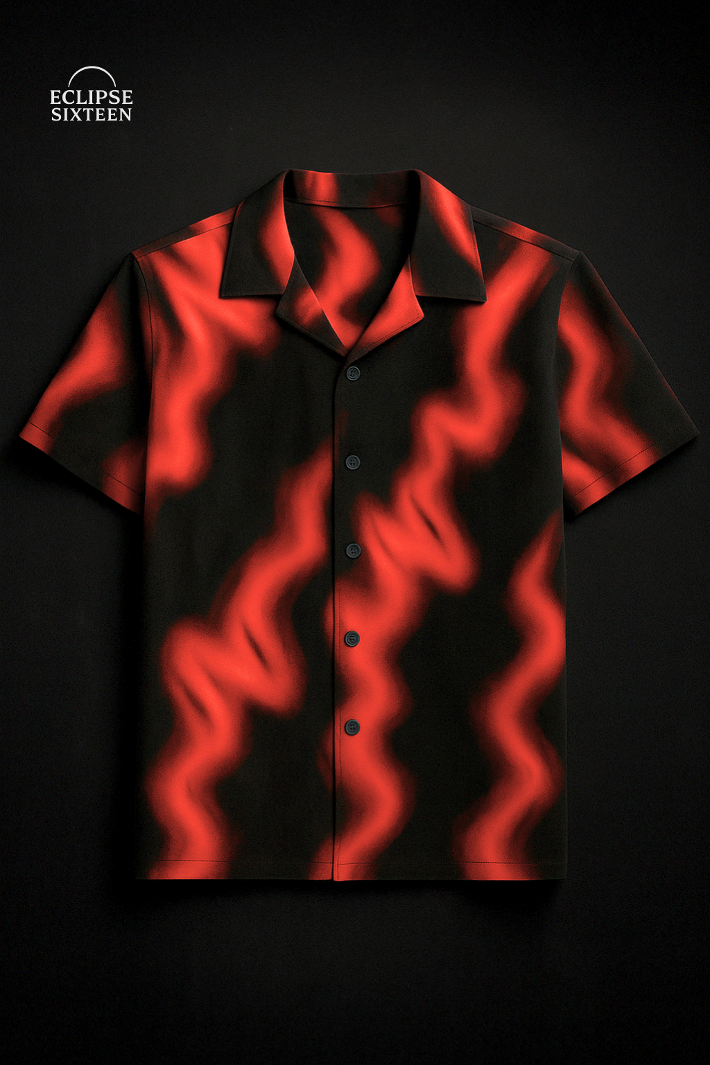 Crimson Surge Aloha Shirt