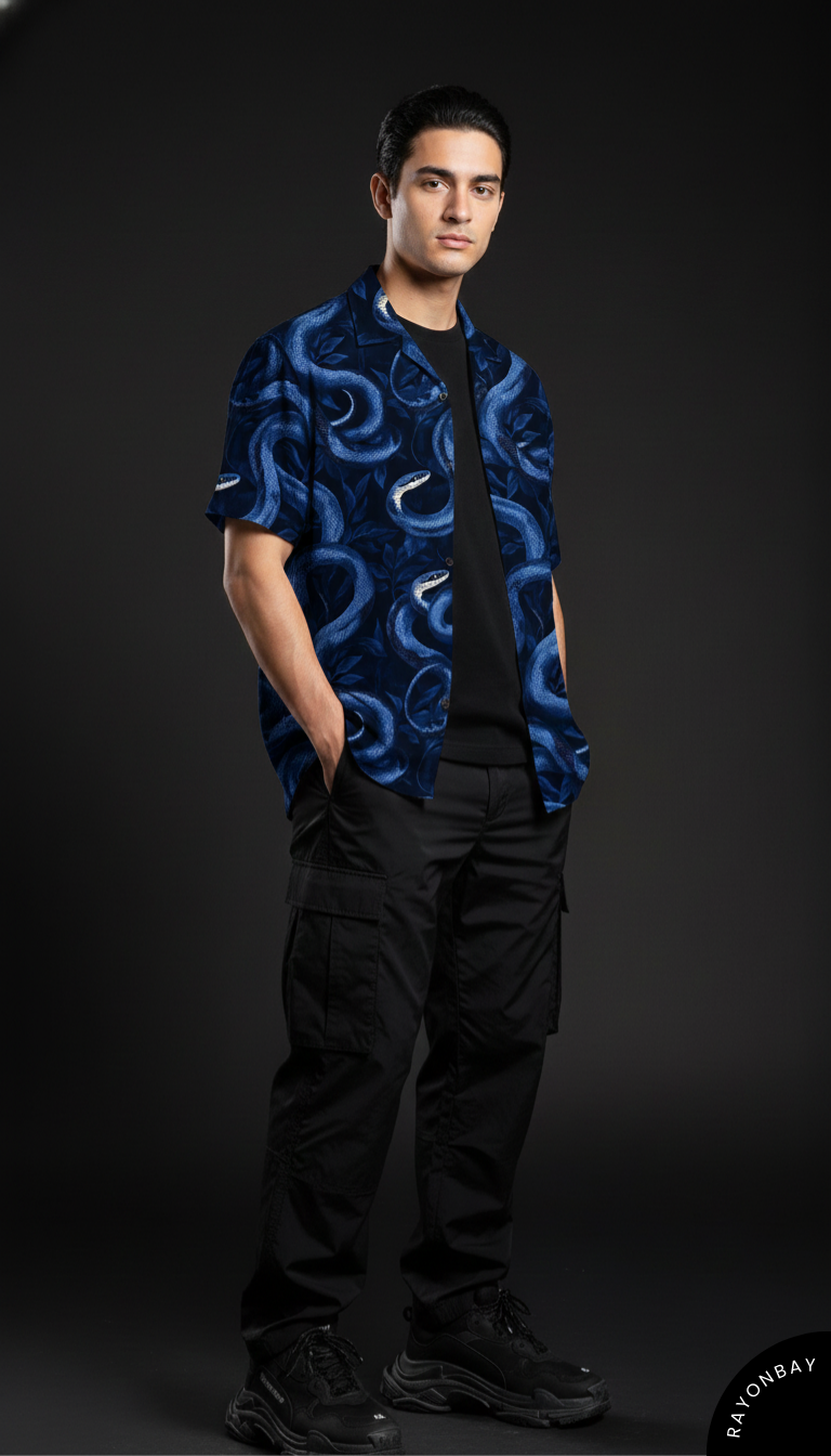 Blue Cobra Aloha Shirt