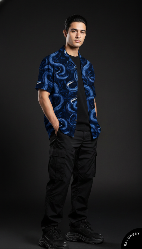 Blue Cobra Aloha Shirt