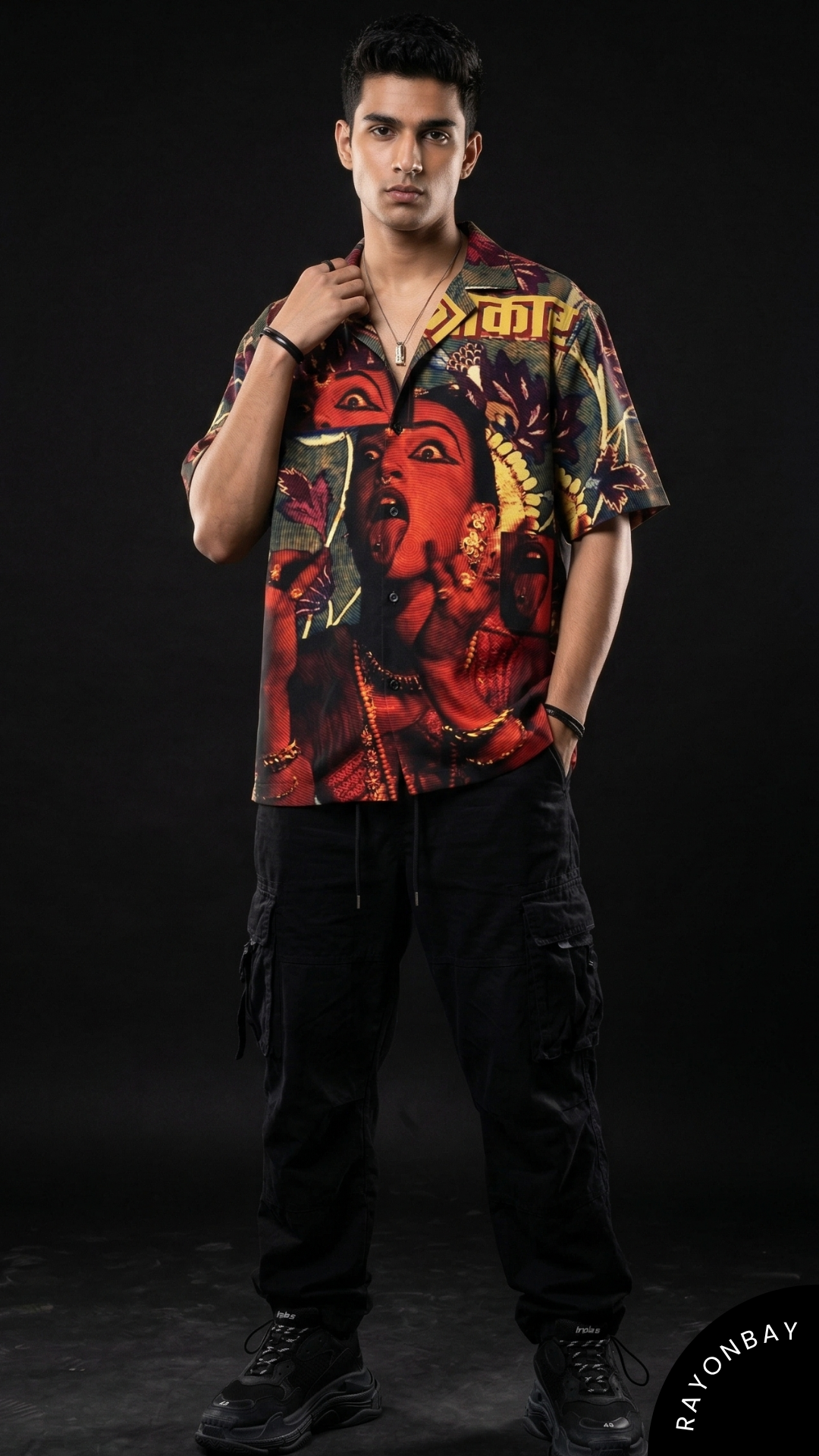 Mahakaal Graphic Print Aloha Shirt