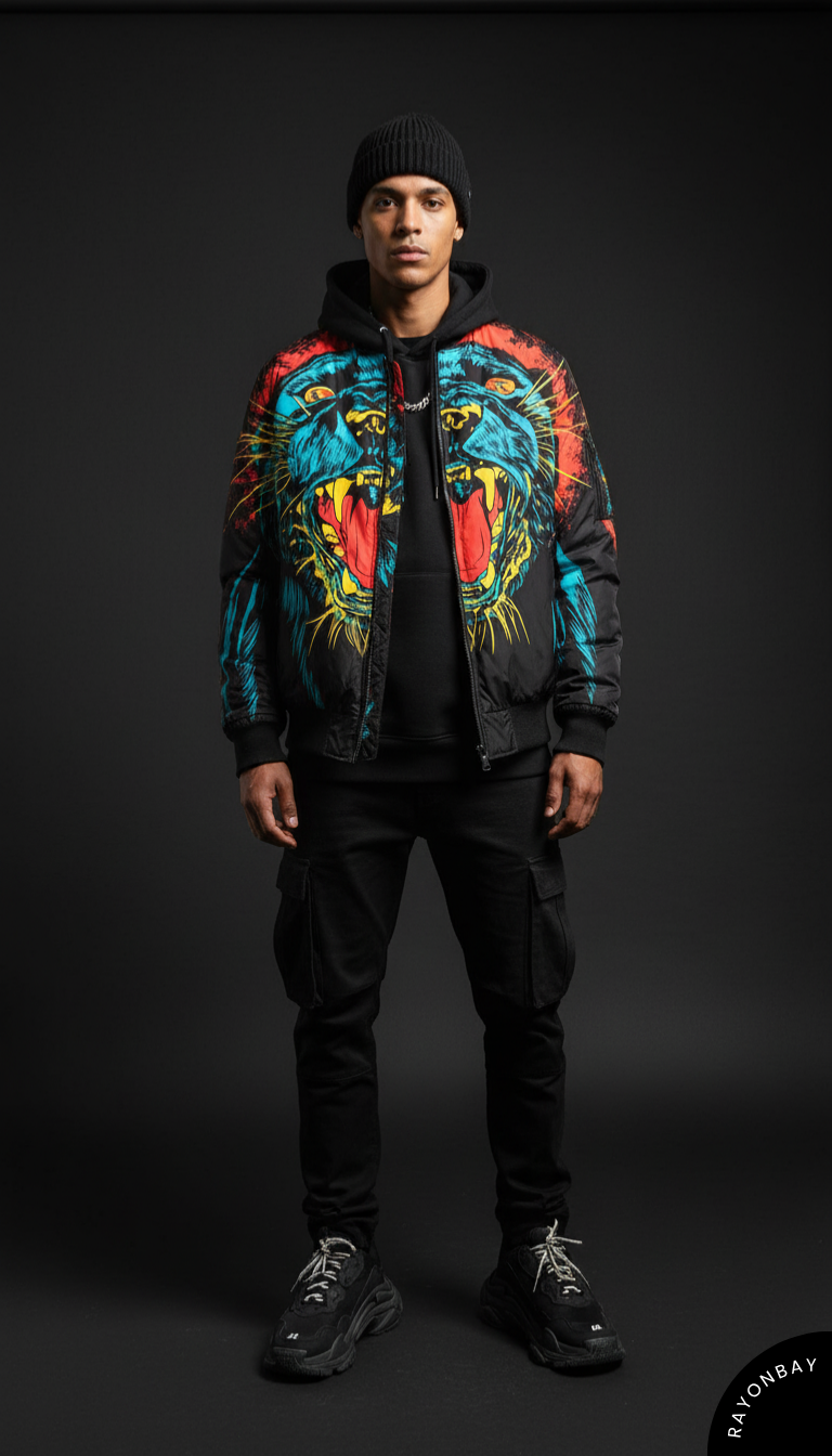 Neon Panther Unisex Bomber Jacket