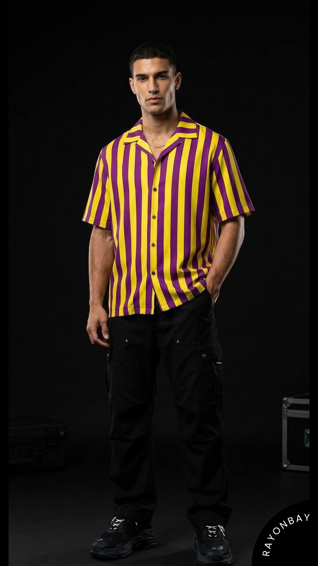 The Lakers Stripe Aloha Shirt