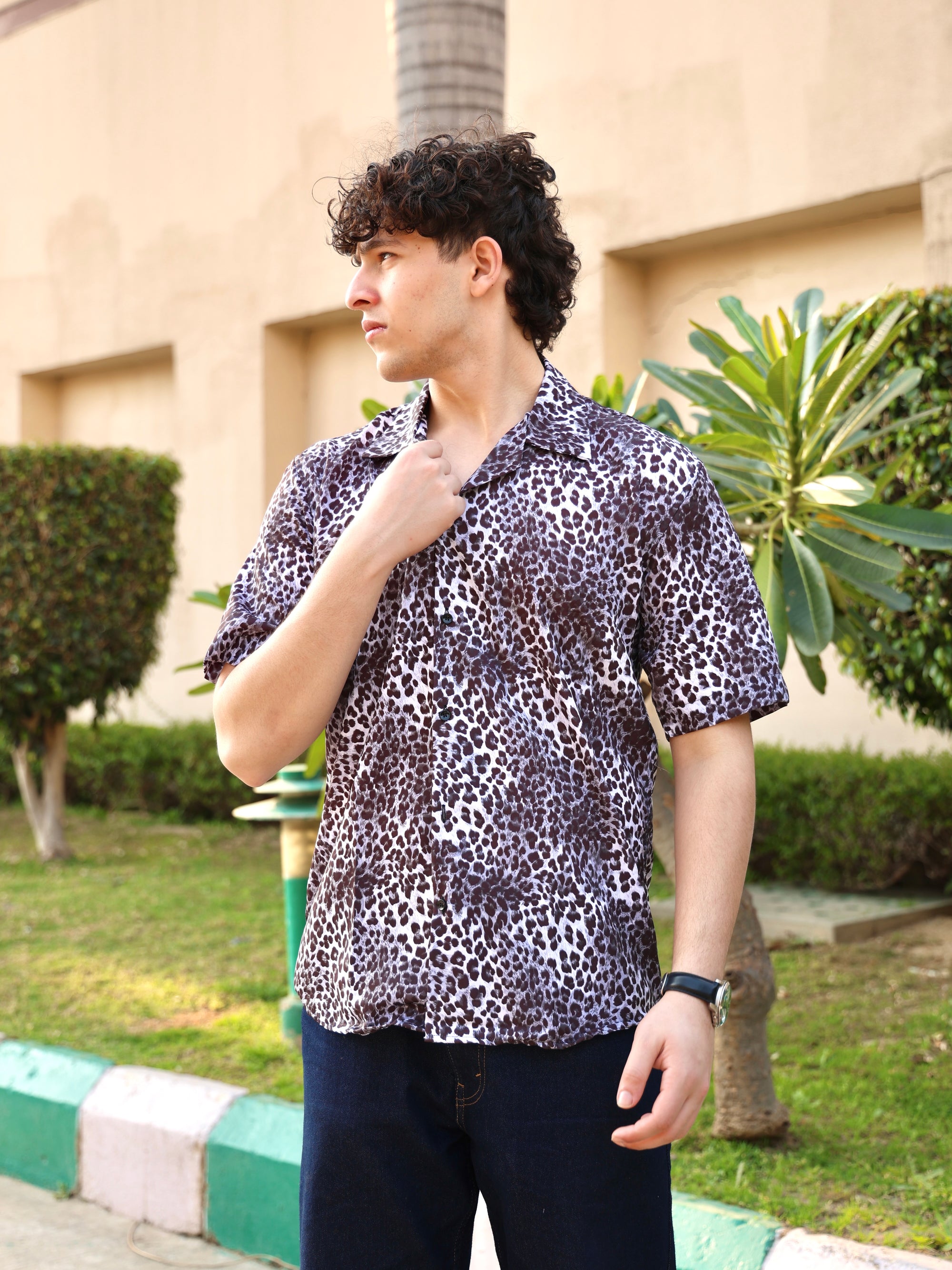 Leopard Print Aloha Shirt