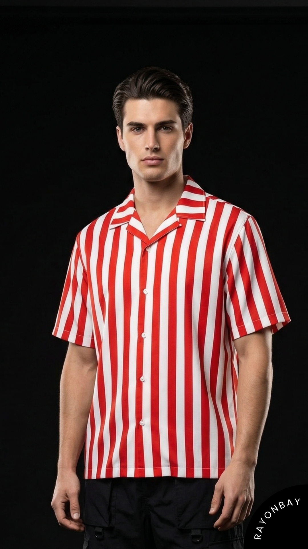 Candy Cane Cuban Aloha Shirt