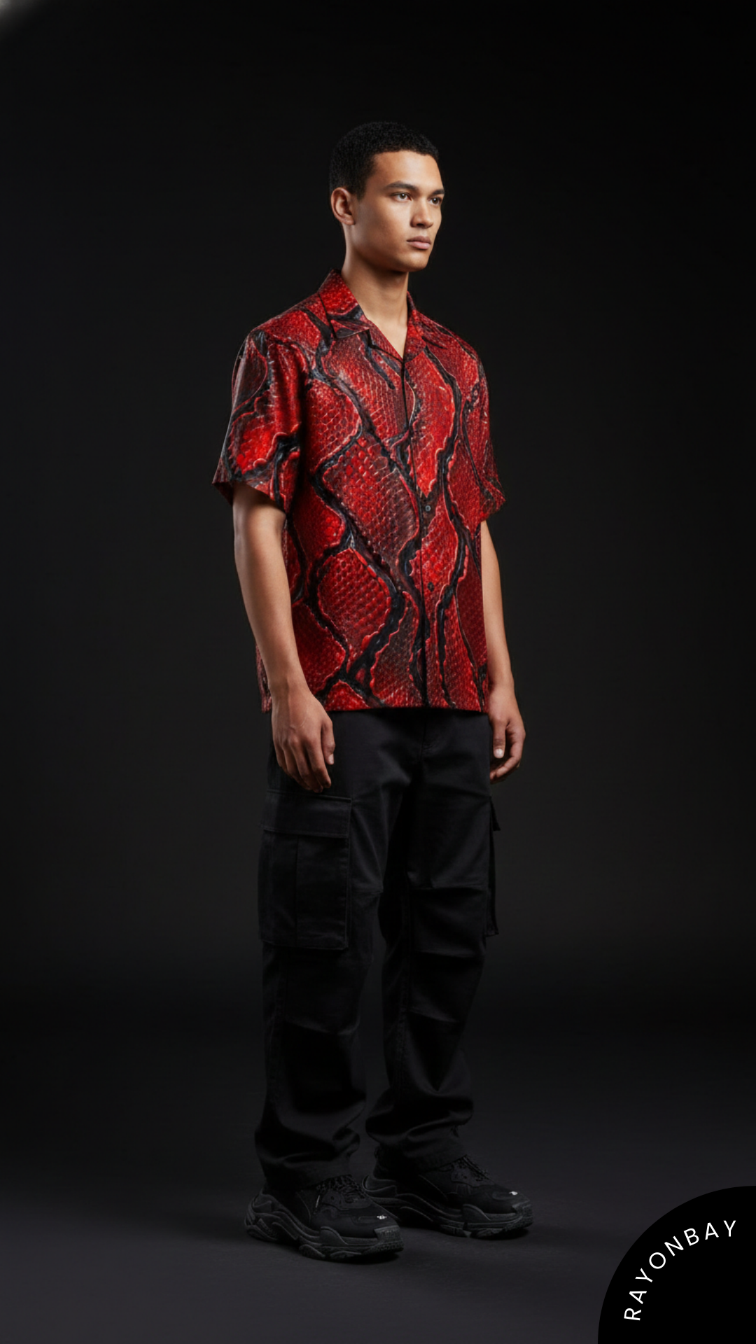 The Red Snake Art Aloha Shirt