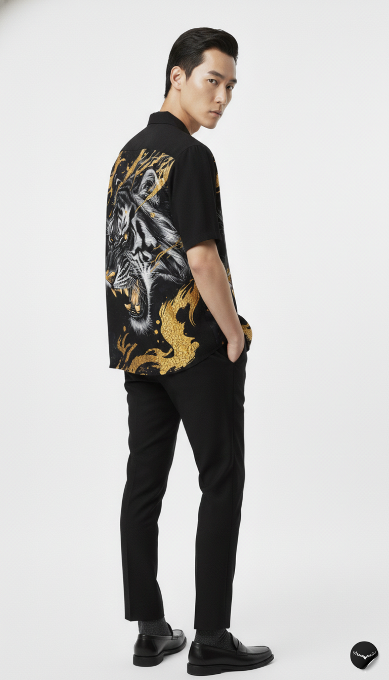 The Golden Ember Tiger Aloha Shirt