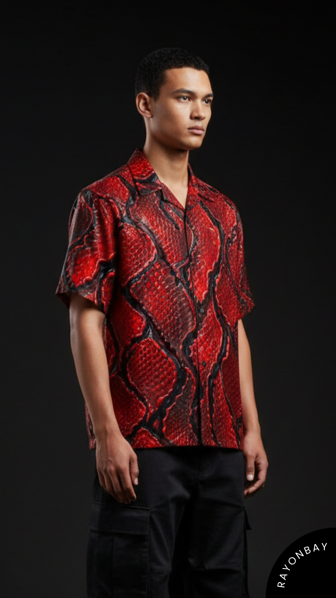 The Red Snake Art Aloha Shirt