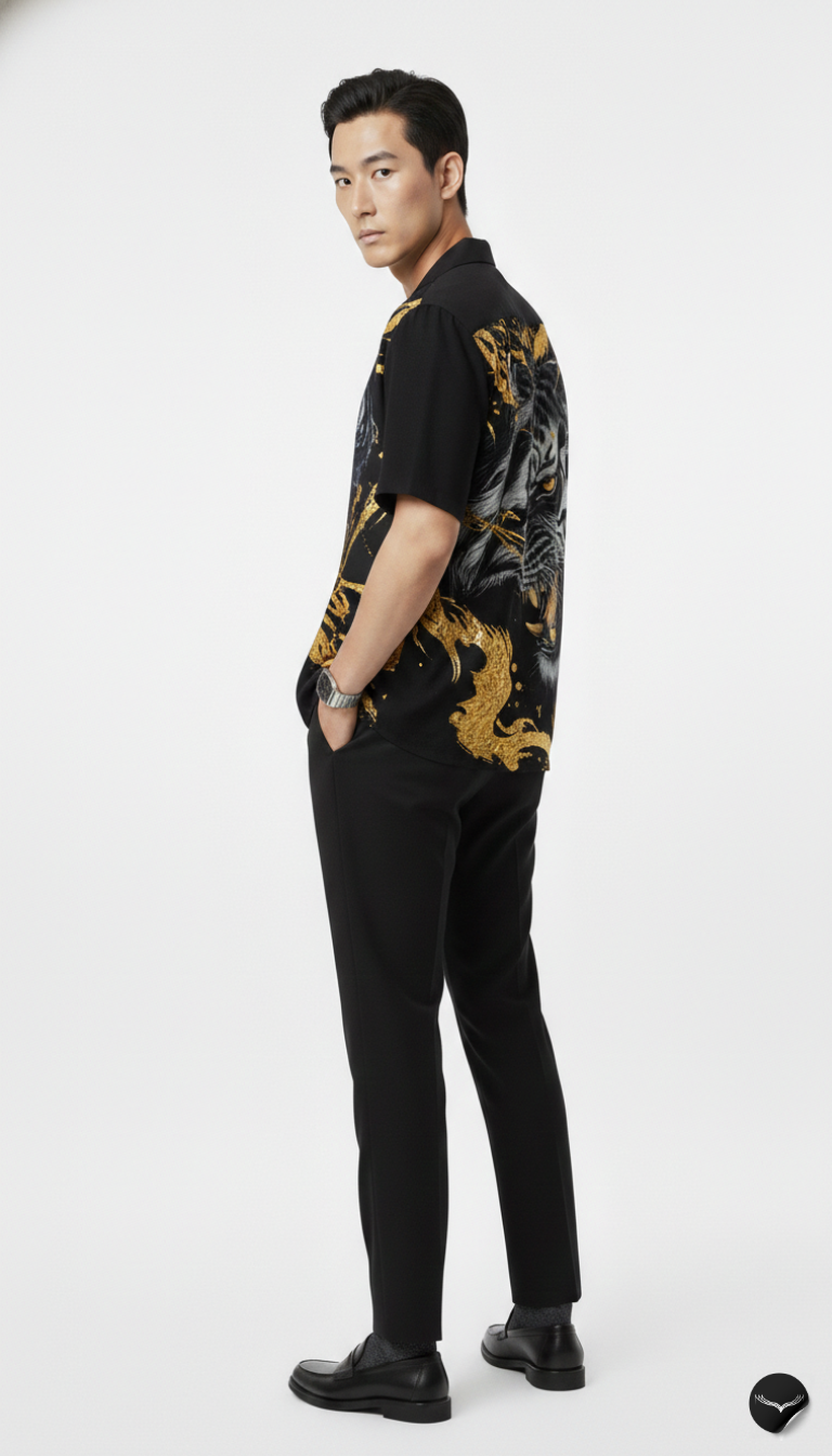 The Golden Ember Tiger Aloha Shirt