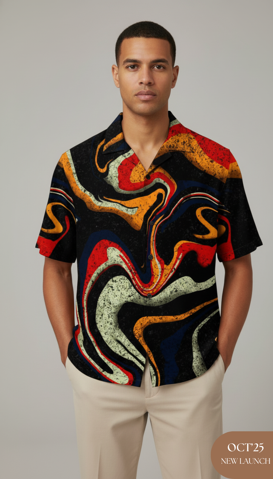 Black Liquid Art Aloha Shirt