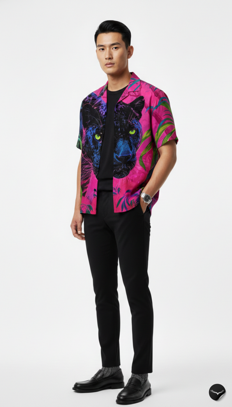 Cyber Panther Aloha Shirt
