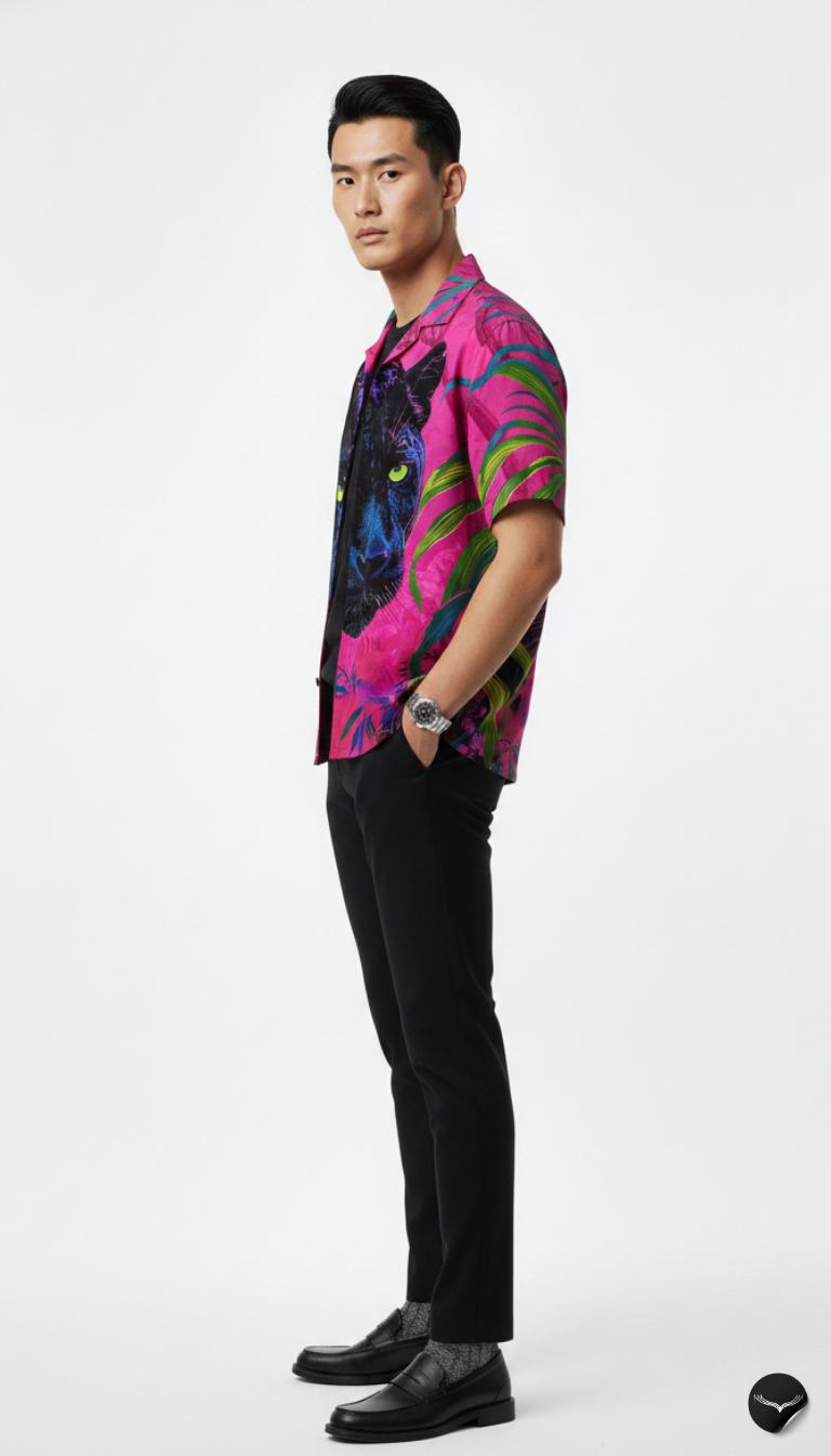 Cyber Panther Aloha Shirt