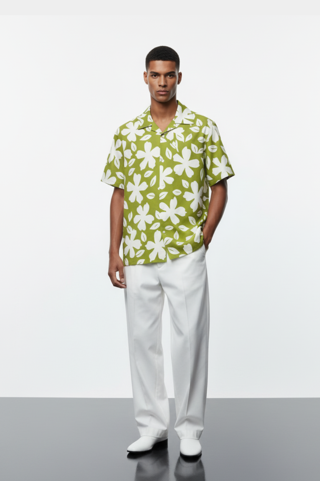 Lime Bloom Aloha Shirt