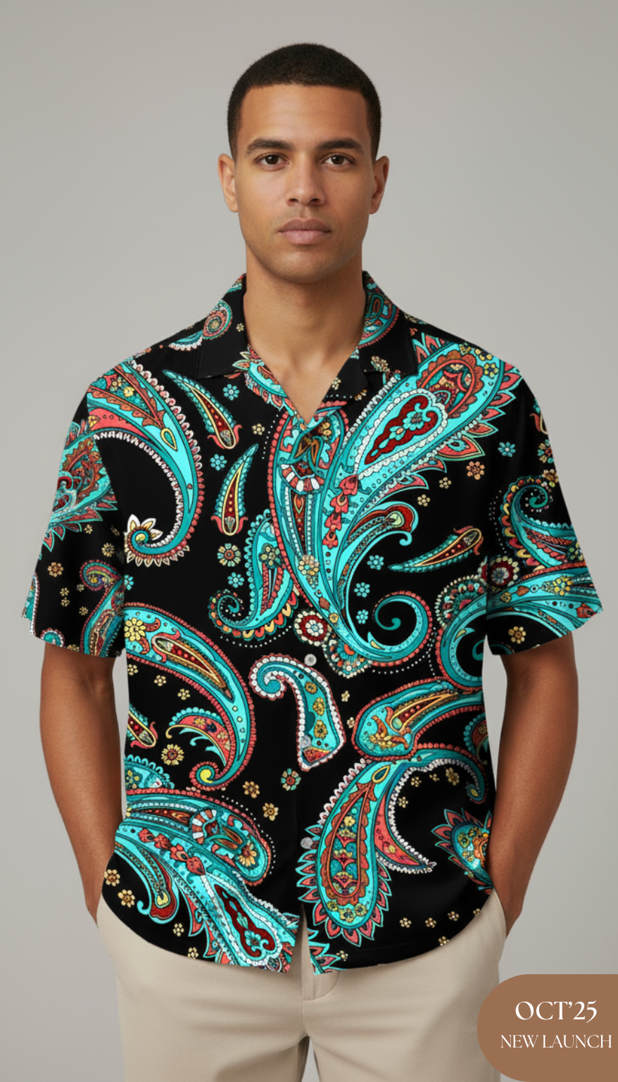 Black Paisley Aloha Shirt