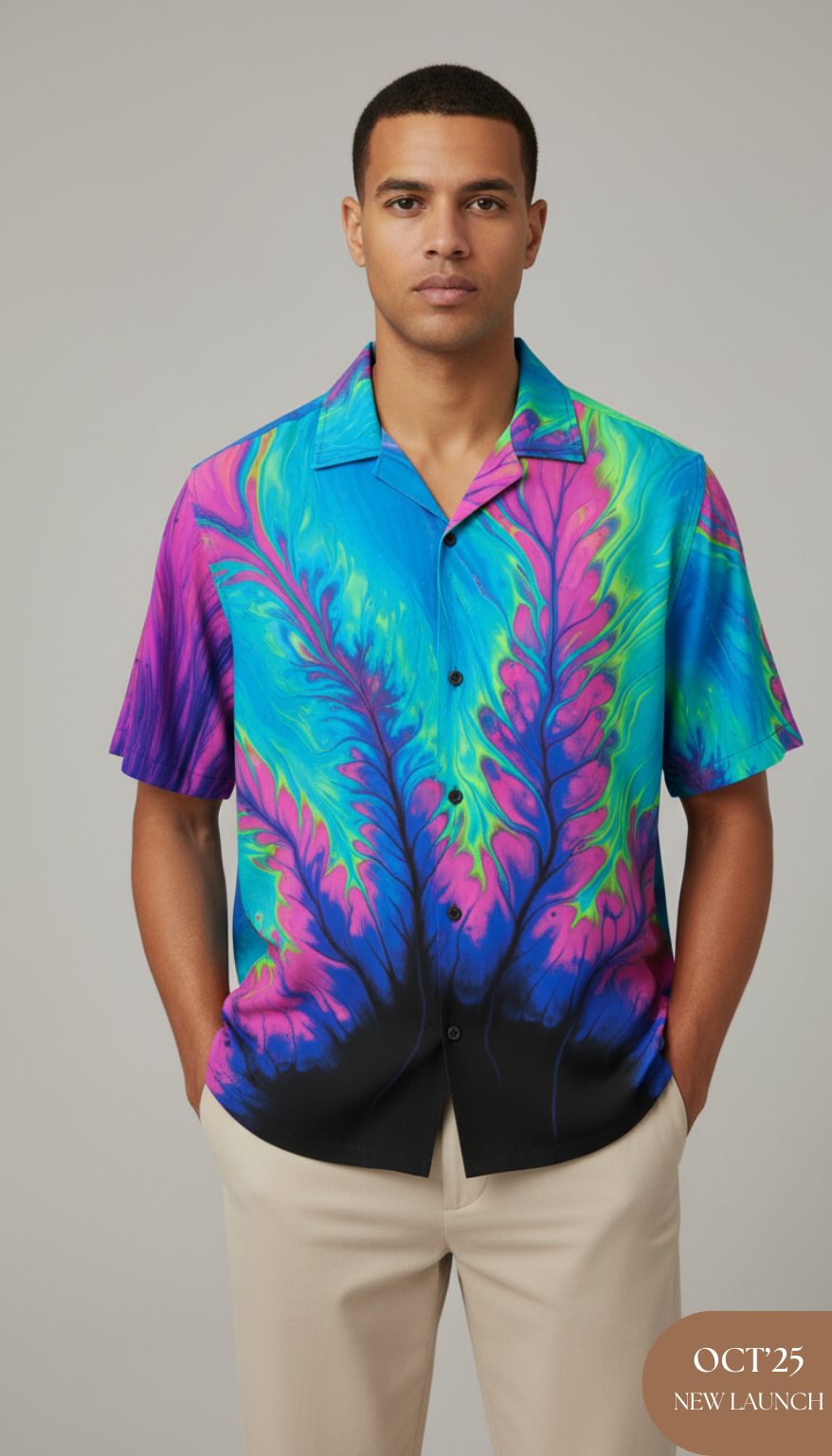 Neon Liquid Art Aloha Shirt