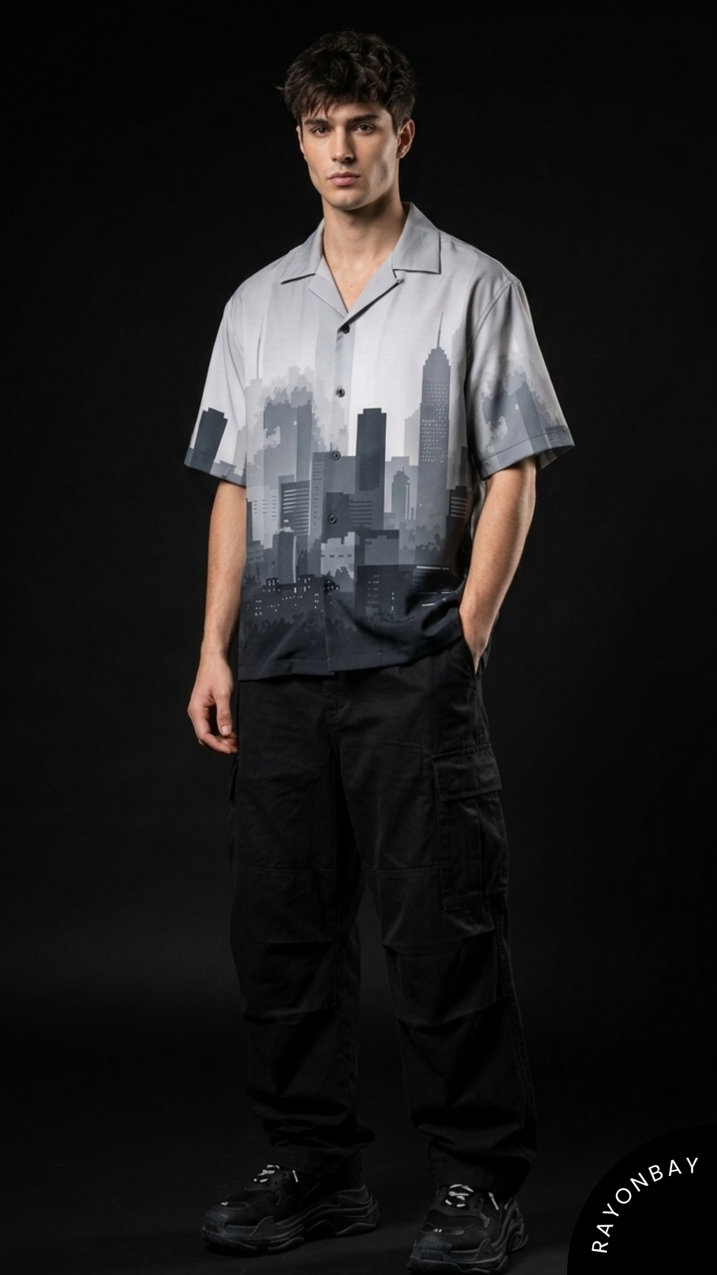Concrete Shadow Aloha Shirt