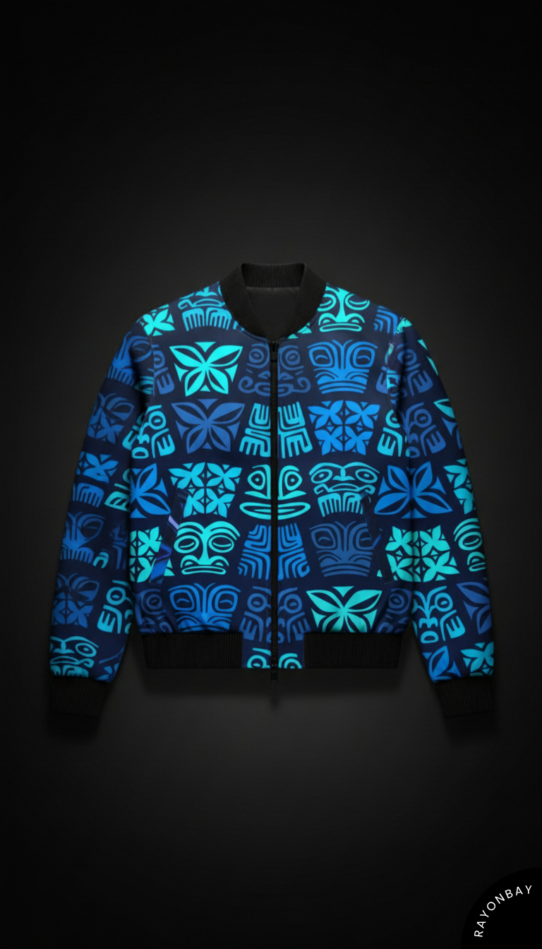 Blue Cuban Art Unisex Bomber Jacket