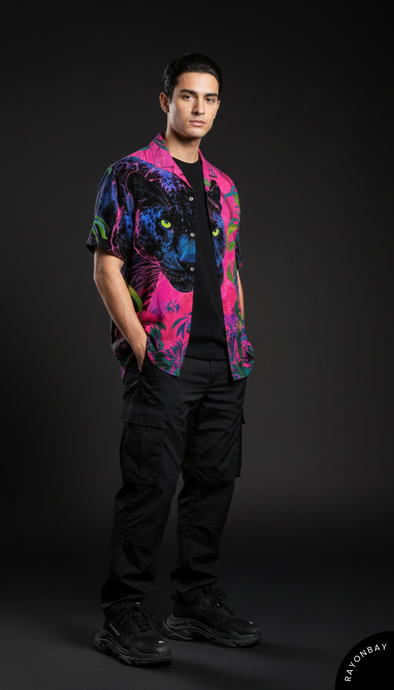Cyber Panther Aloha Shirt