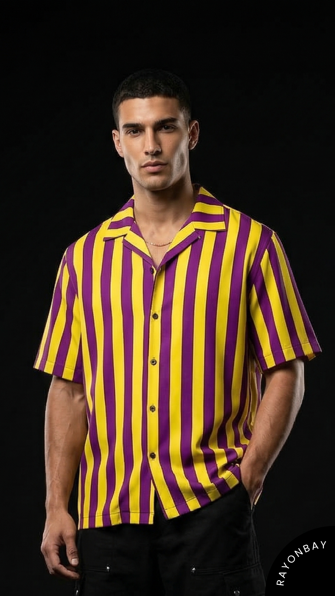 The Lakers Stripe Aloha Shirt