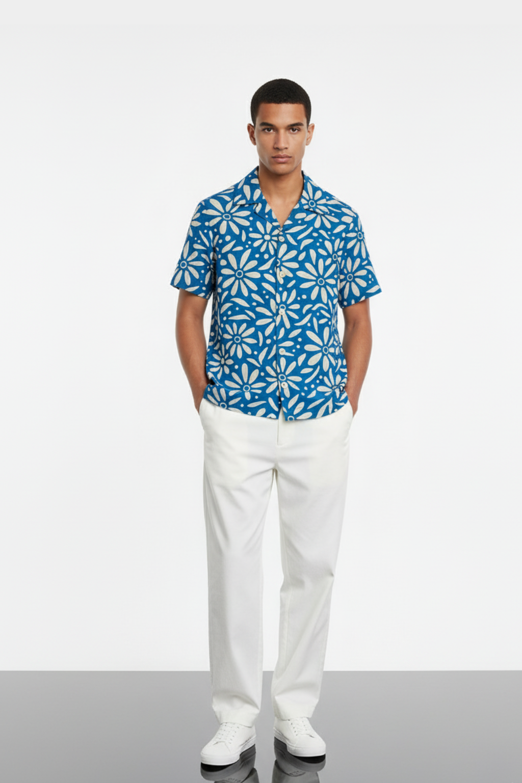 Blue Blossom Breeze Aloha Shirt