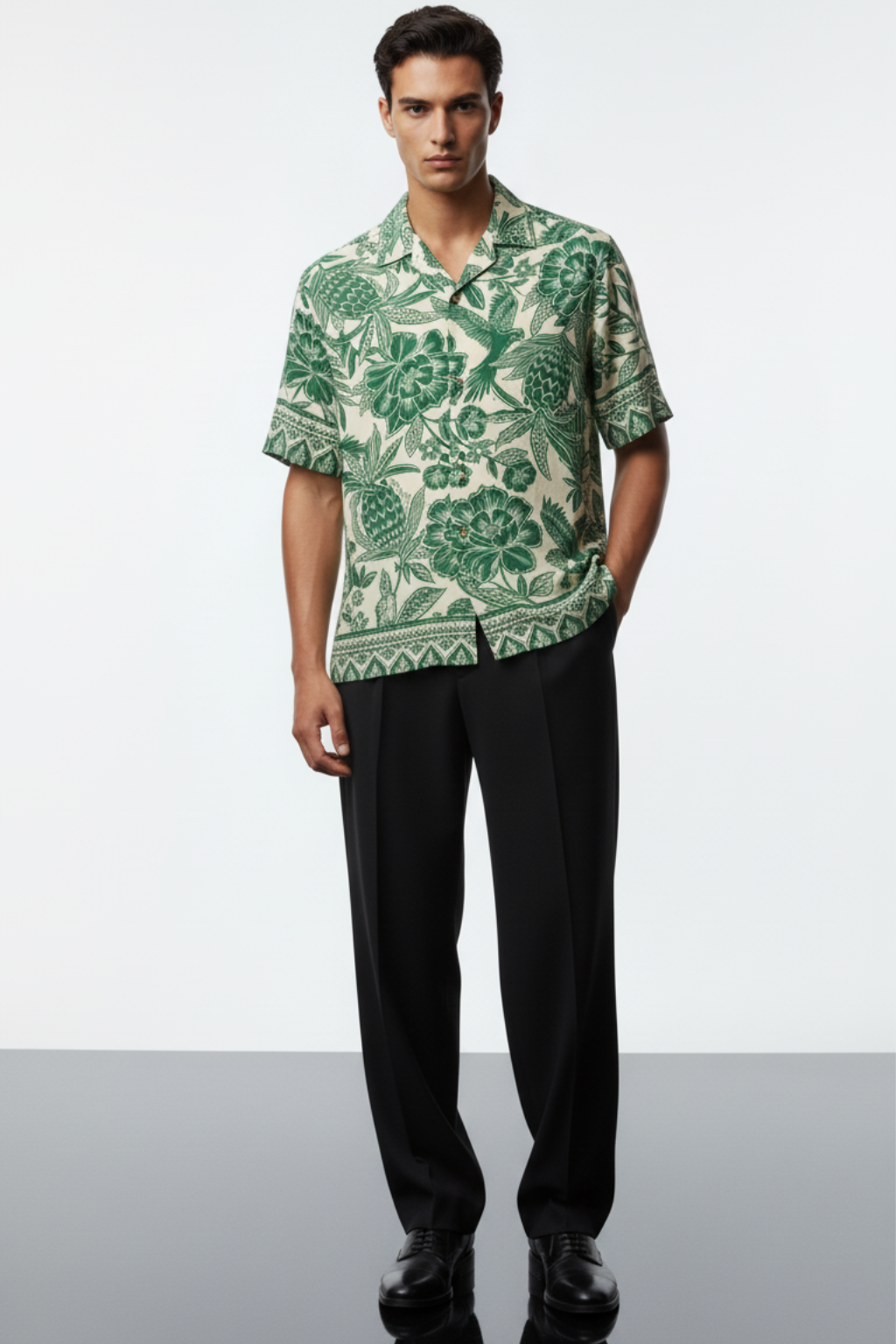 Midnight Oasis Embroidered Shirt (New)
