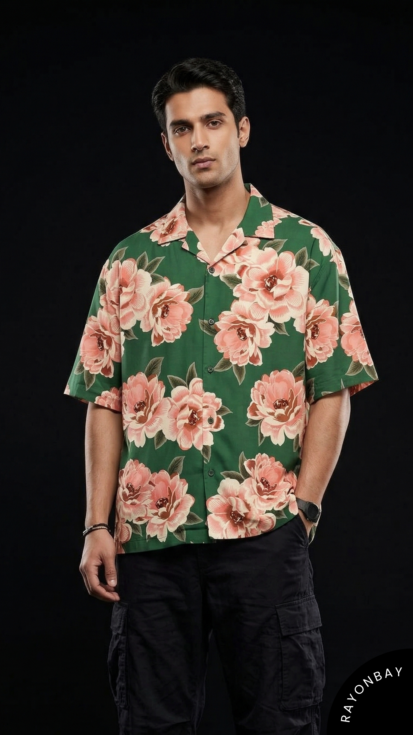 Sage Peony Aloha Shirt