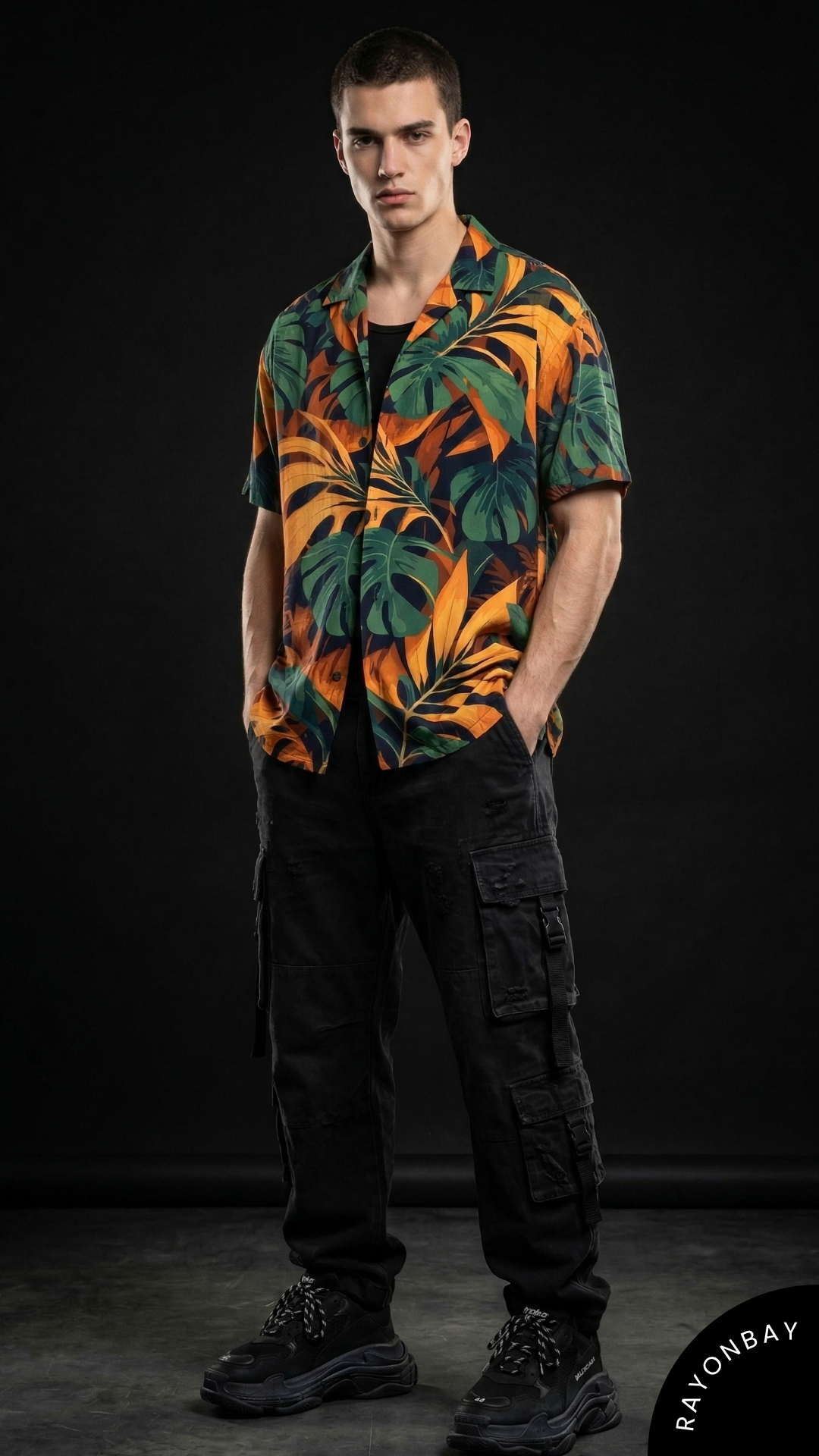 Monstera Tropical Print Aloha Shirt