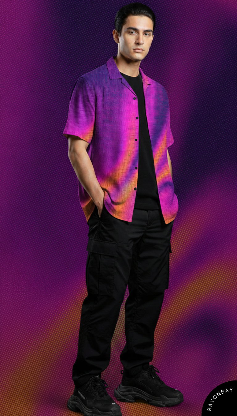 Ultraviolet Aurora Aloha Shirt