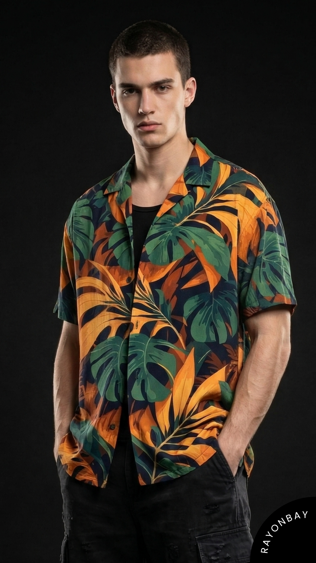 Monstera Tropical Print Aloha Shirt