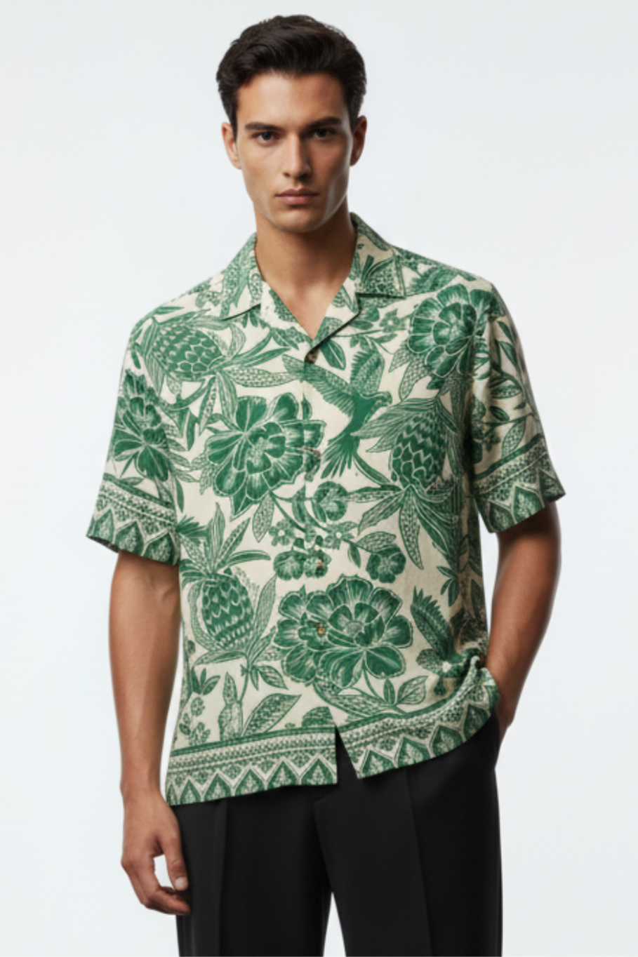 Midnight Oasis Embroidered Shirt (New)