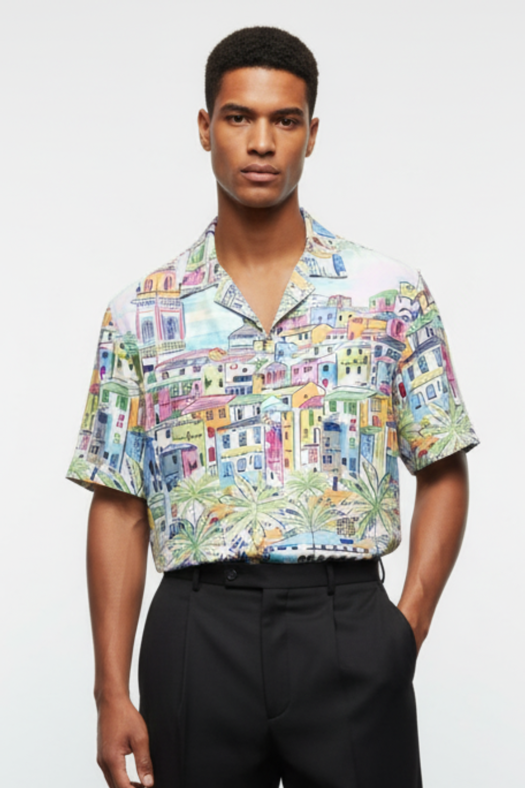 Black Tropic Key Cuban Shirt (New)