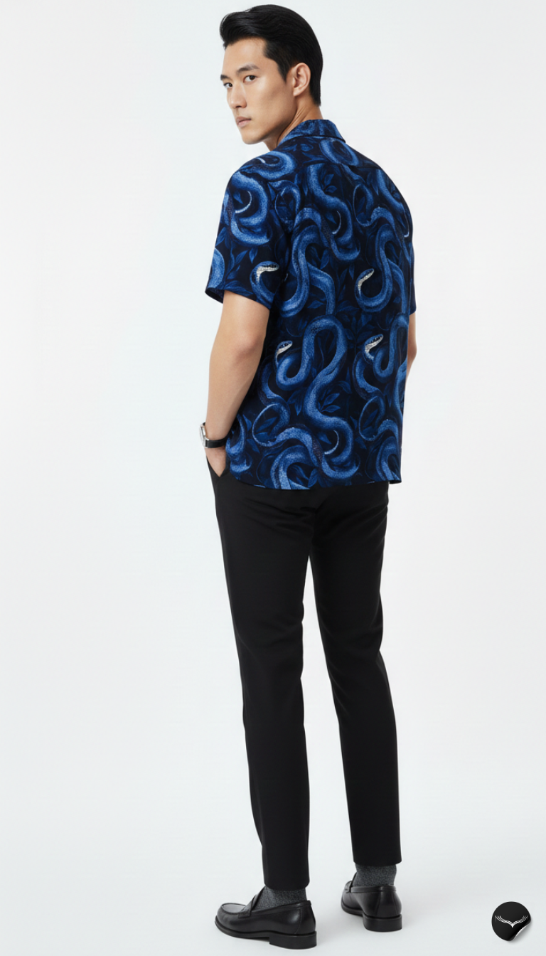Blue Cobra Aloha Shirt
