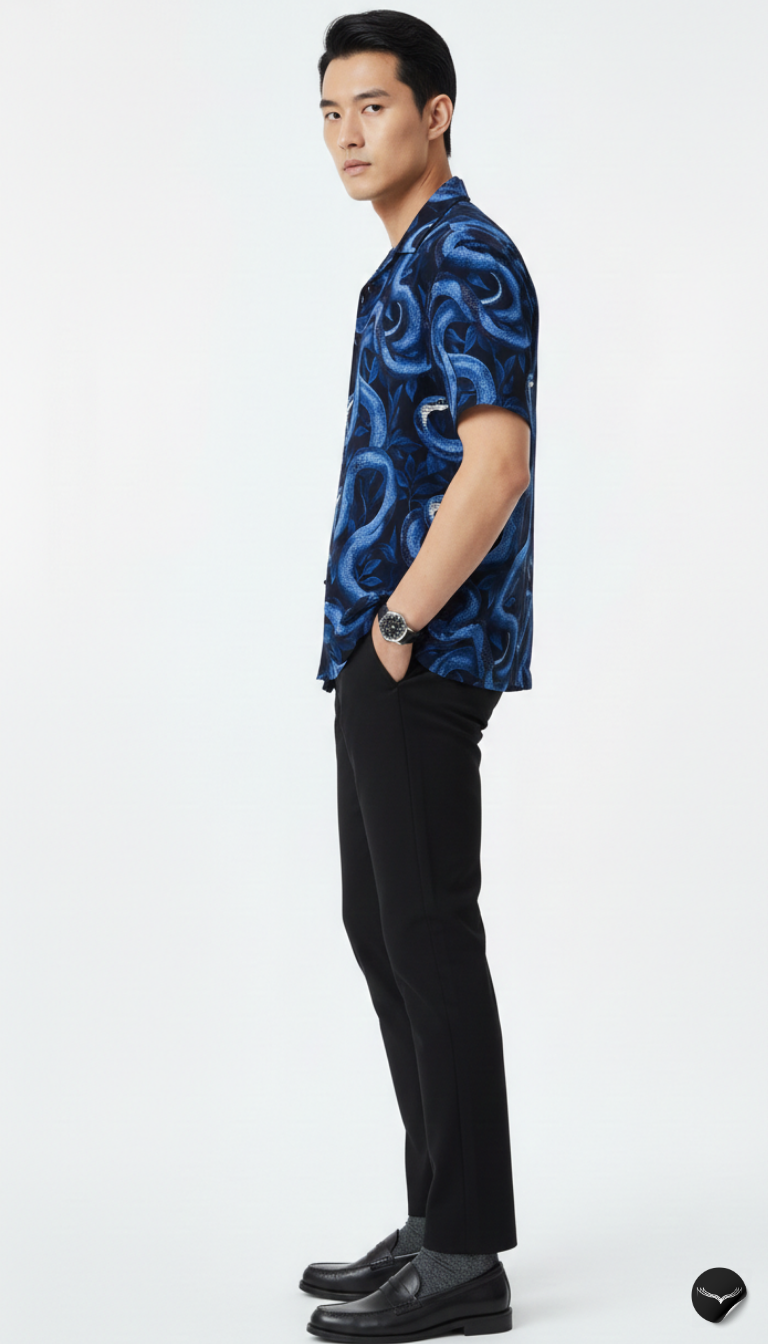 Blue Cobra Aloha Shirt