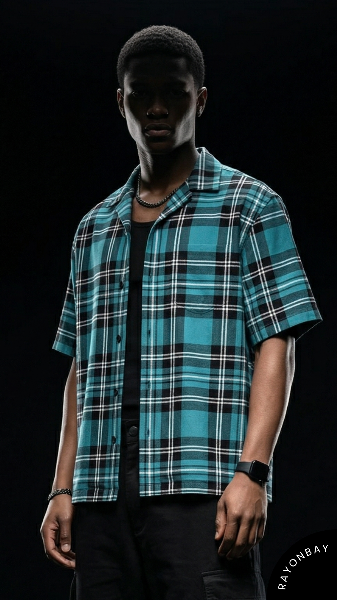 Emerald Grid Aloha Shirt