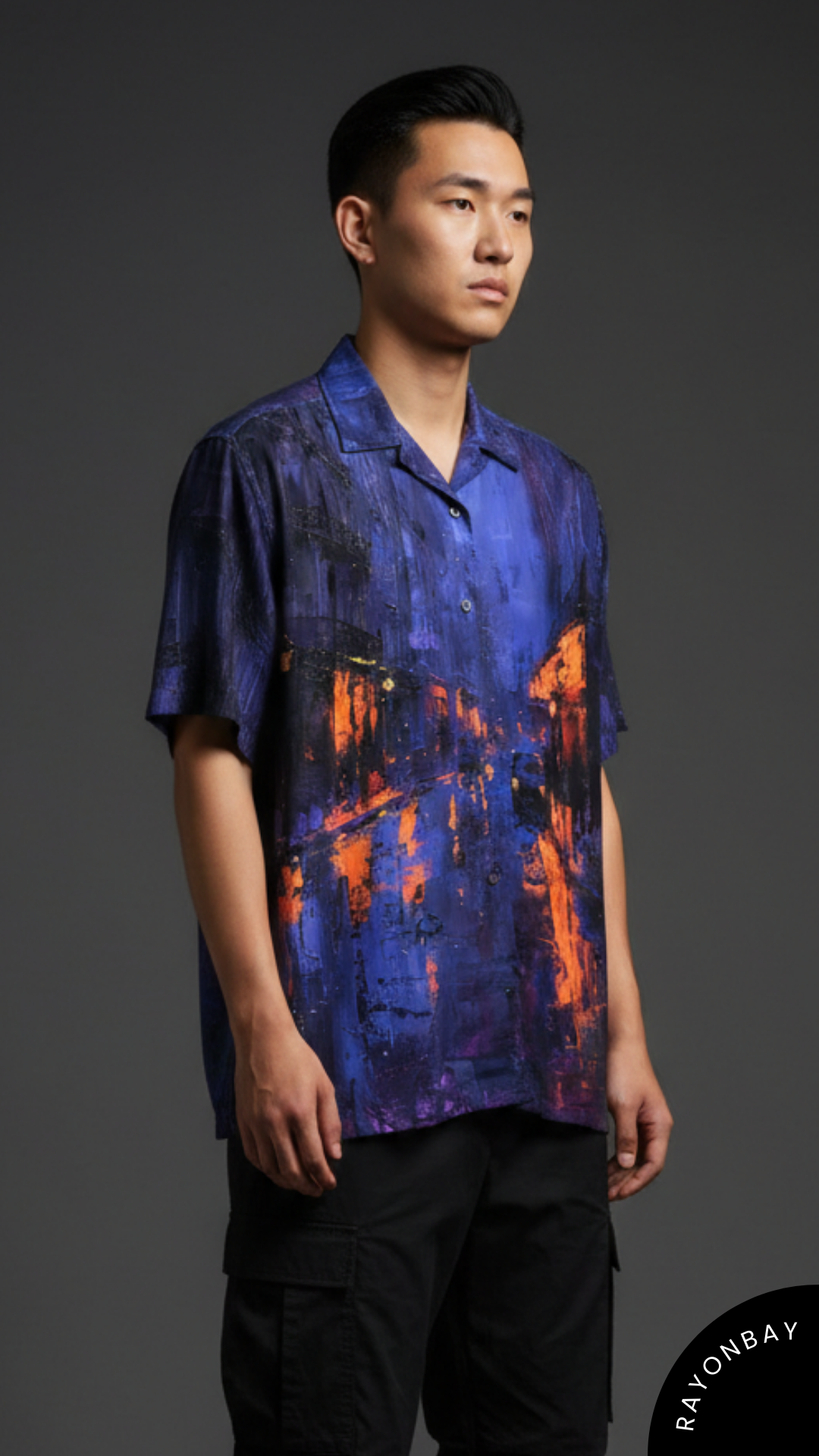 The Blue City Light Art Aloha Shirt