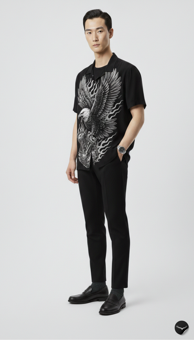 Chrome Talon Eagle Aloha Shirt