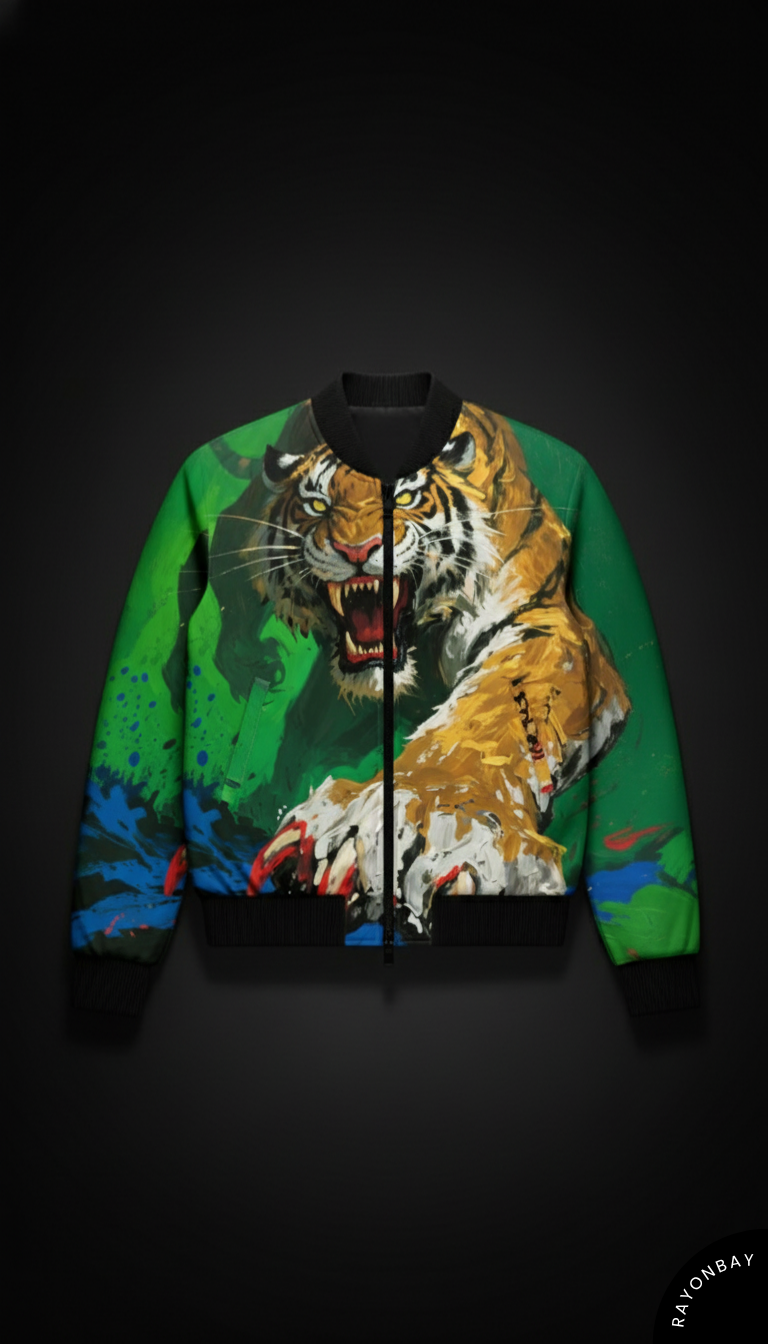 Alpha Green Tiger Unisex Bomber Jacket