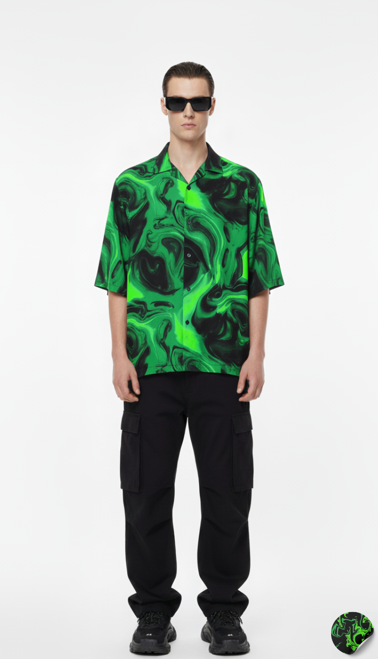 Green Ombre Liquid Shirt ( Pre book )