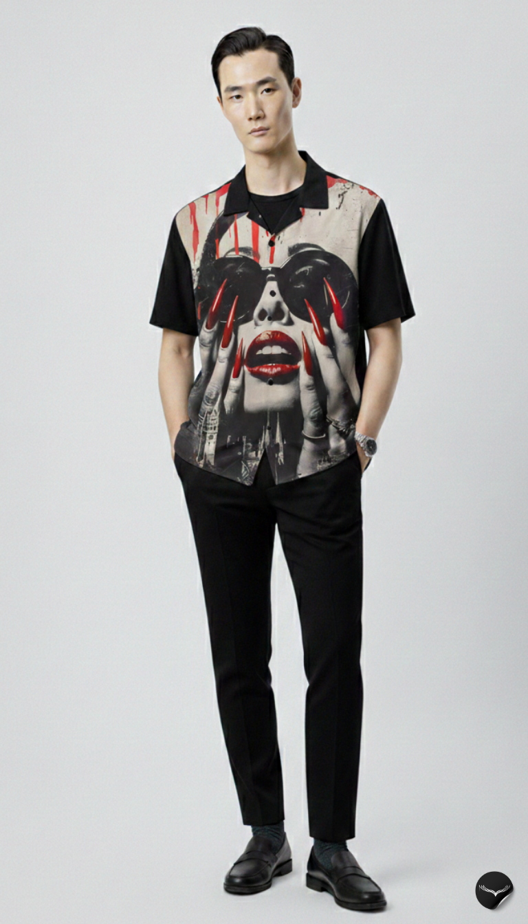 Midnight Noir Vampire Aloha Shirt