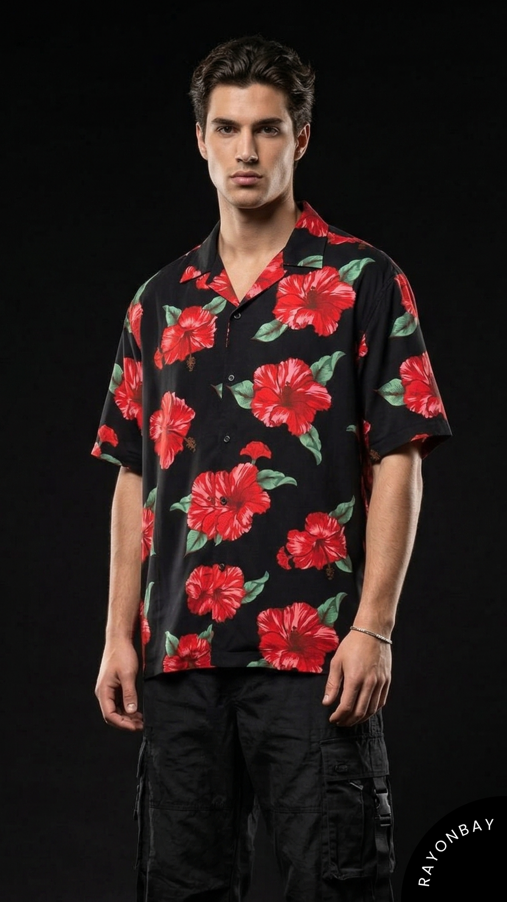Crimson Hibiscus Aloha Shirt