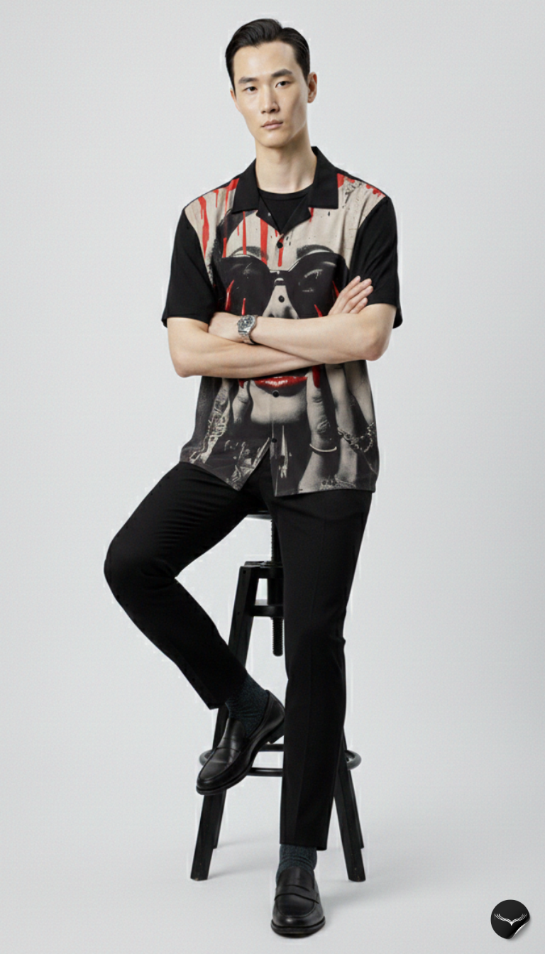 Midnight Noir Vampire Aloha Shirt