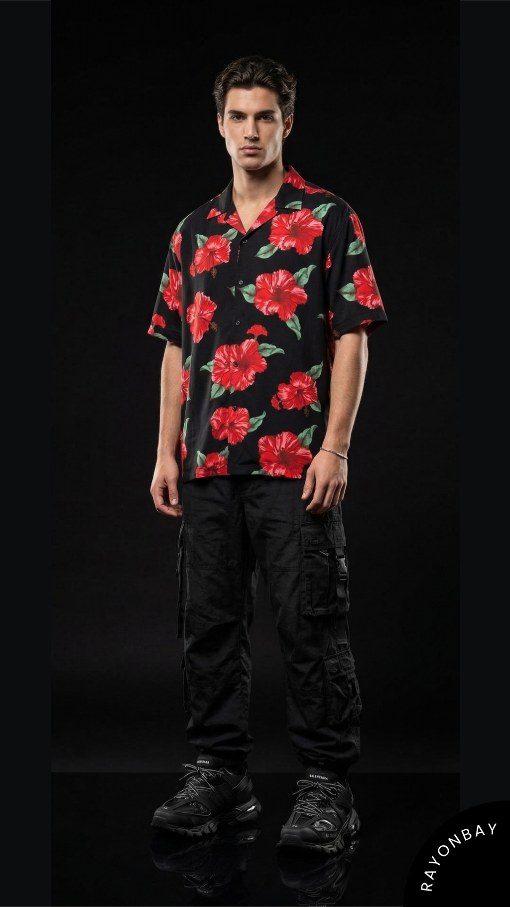 Crimson Hibiscus Aloha Shirt