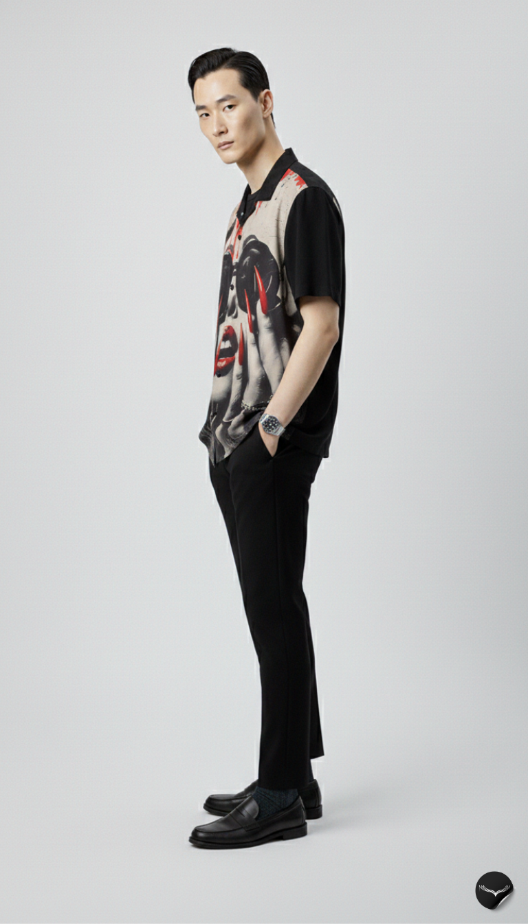 Midnight Noir Vampire Aloha Shirt