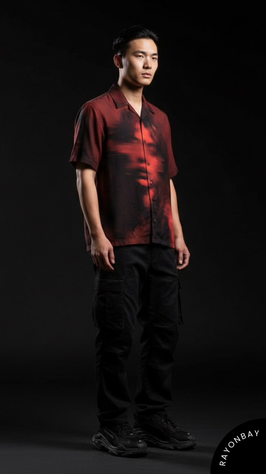 Crimson Silhouette Aloha Shirt